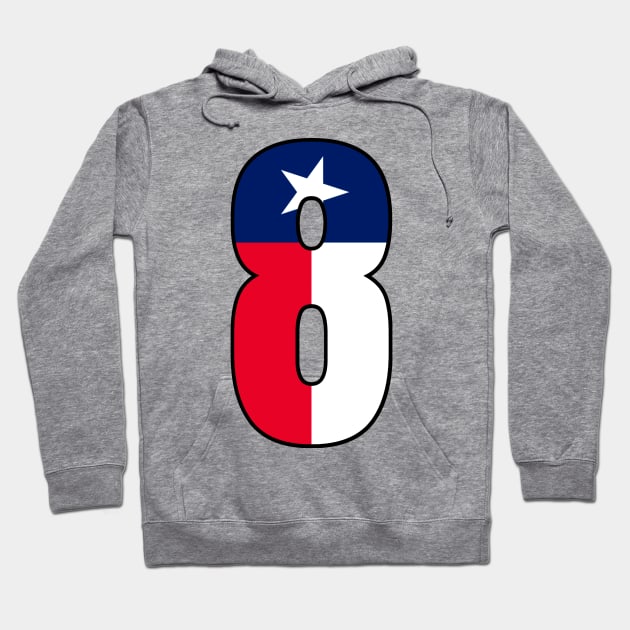 Number 8 Texas Flag Hoodie by la chataigne qui vole ⭐⭐⭐⭐⭐